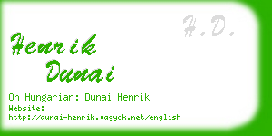 henrik dunai business card